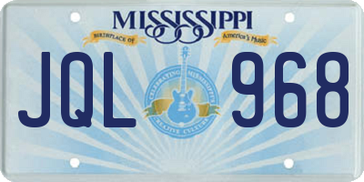 MS license plate JQL968
