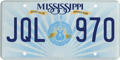 MS license plate JQL970