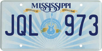 MS license plate JQL973
