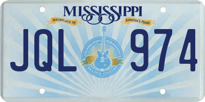 MS license plate JQL974