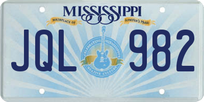 MS license plate JQL982