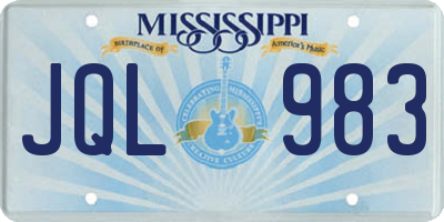 MS license plate JQL983