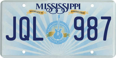 MS license plate JQL987