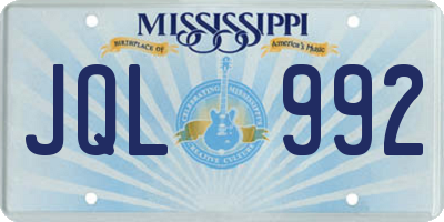 MS license plate JQL992