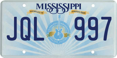 MS license plate JQL997