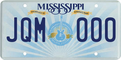 MS license plate JQM000