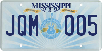 MS license plate JQM005