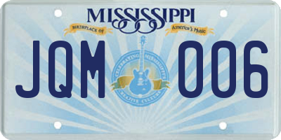 MS license plate JQM006