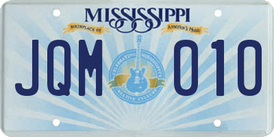 MS license plate JQM010