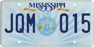 MS license plate JQM015