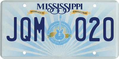 MS license plate JQM020