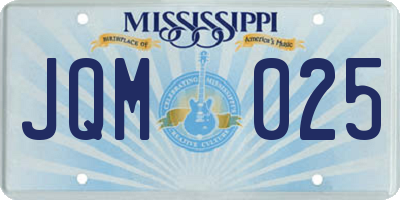 MS license plate JQM025