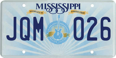 MS license plate JQM026