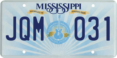 MS license plate JQM031