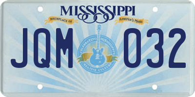 MS license plate JQM032