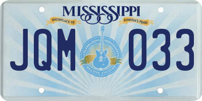 MS license plate JQM033