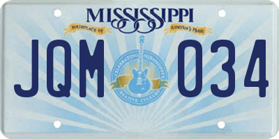 MS license plate JQM034
