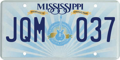 MS license plate JQM037