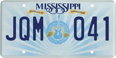 MS license plate JQM041