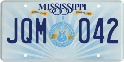 MS license plate JQM042