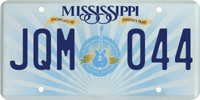 MS license plate JQM044
