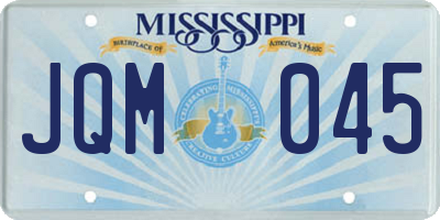MS license plate JQM045