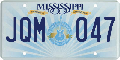 MS license plate JQM047
