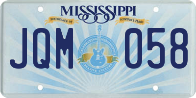 MS license plate JQM058
