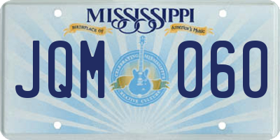 MS license plate JQM060