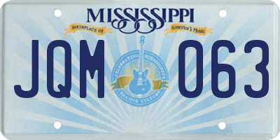 MS license plate JQM063