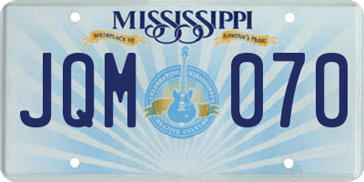 MS license plate JQM070