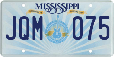 MS license plate JQM075