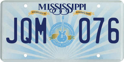 MS license plate JQM076