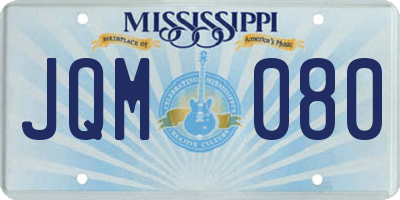 MS license plate JQM080