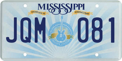MS license plate JQM081