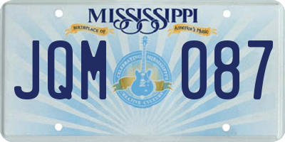 MS license plate JQM087