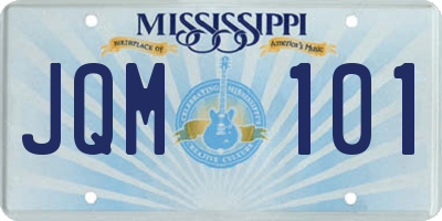 MS license plate JQM101
