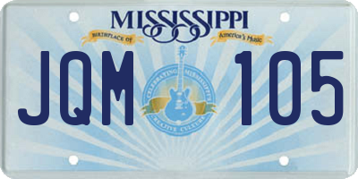 MS license plate JQM105