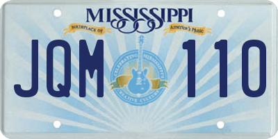 MS license plate JQM110
