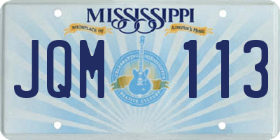 MS license plate JQM113