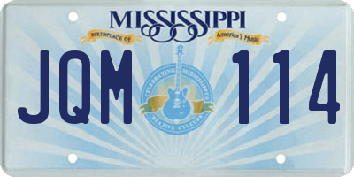 MS license plate JQM114