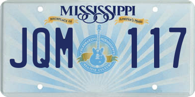 MS license plate JQM117