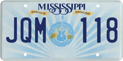 MS license plate JQM118