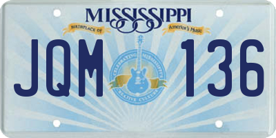 MS license plate JQM136