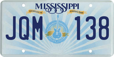 MS license plate JQM138