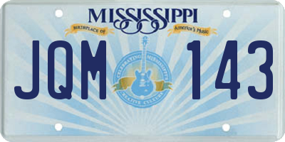 MS license plate JQM143
