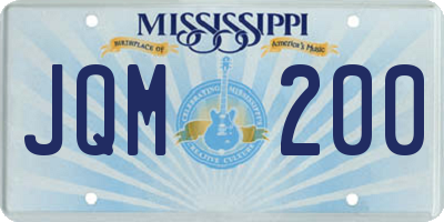 MS license plate JQM200