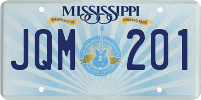 MS license plate JQM201