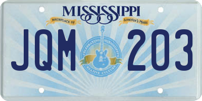 MS license plate JQM203