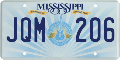 MS license plate JQM206